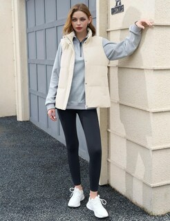 Foto 3 | Foto 3 | Chaleco Acolchado Yucolen Para Mujer Beige Y Blanco 85% Plumón De Pato 2xl - Venta Internacional.