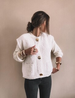 Foto 2 | Foto 2 | Chaleco Polar Aedceal Para Mujer Casual De Punto Color Blanco-s - Venta Internacional.