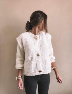 Foto 4 | Foto 4 | Chaleco Polar Aedceal Para Mujer Casual De Punto Color Blanco-s - Venta Internacional.