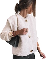 Chaleco Polar Aedceal Para Mujer Color Blanco Talla M - Venta Internacional.