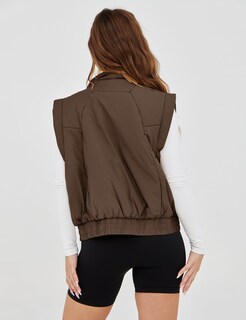 Foto 3 | Foto 3 | Chaleco Acolchado Lviefent Para Mujer Corto Ligero Marrón Talla Xs - Venta Internacional.