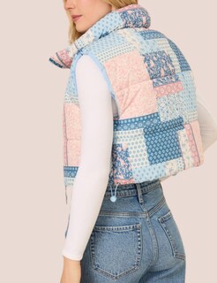 Foto 3 | Foto 3 | Chaleco Acolchado Internos Con Estampado Floral Y Cuello Alto Para Mujer - Venta Internacional.