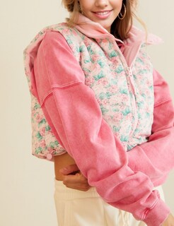 Foto 2 | Foto 2 | Chaleco Acolchado Internos Con Estampado Floral Y Cuello Alto Para Mujer - Venta Internacional.