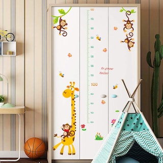 Foto 7 | Foto 7 | Adhesivos De Pared Para Medir La Altura  Dibujos Animados Con Diseño De Jirafa  Mono Y Jungla - Venta Internacional.