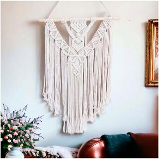 Foto 1 | Foto 1 | Tapiz De Tela Para Colgar En La Pared  Macramé  Estilo Bohemio  50 X 100 Cm - Venta Internacional.