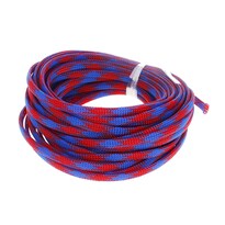 Funda De Cable Heyiarbeit  Malla Expandible De Pet  10 M  Azul Y Rojo - Venta Internacional.