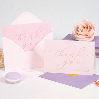Foto 4 | Foto 4 | Tarjetas De Agradecimiento En Tono Lavanda Nítido Con Sobres Y Pegatinas - Venta Internacional.