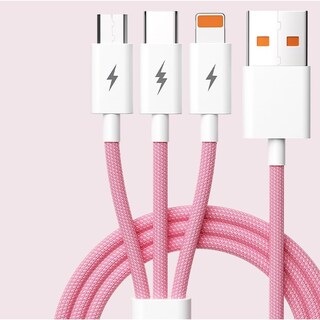Foto 1 | Foto 1 | Cable De Carga Ourjkkl 3 En 1 De Nailon Trenzado Para Iphone - Venta Internacional.