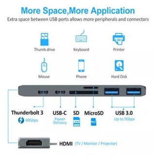 Foto 5 | Foto 5 | Adaptador Usb Tipo C Thunderbolt 3 Para Macbook Pro - Venta Internacional.