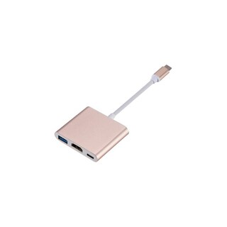 Foto 3 | Foto 3 | Hub Adaptador Tipo C 3 En 1 Hdmi Usb 3.0 Oro Rosa - Venta Internacional.