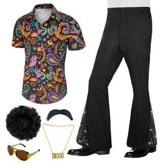 Foto 1 | Foto 1 | Disfraz Bongzuo Disco Disco De Los 70 Para Hombre Camisa Y Pantalones Talla Xl - Venta Internacional.