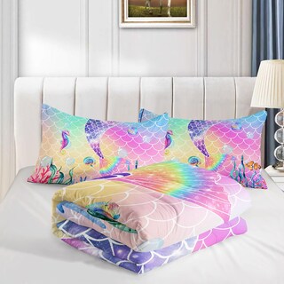 Foto 4 | Foto 4 | Set De Edredón Smell Sunshine Mermaid Tail Rainbow Twin - Venta Internacional.
