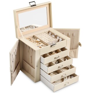 Foto 1 | Foto 1 | Joyero Frebeauty De Piel Sintética De 5 Capas Con 4 Cajones Color Beige - Venta Internacional.