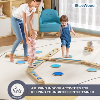 Foto 5 | Foto 5 | Balance Beam Bluewood Para Niños De 3 A 5 Años Con 6 Piezas De Color Azul Cielo - Venta Internacional.