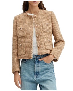 Foto 1 | Foto 1 | Chaqueta Tipo Blazer Yexpine Cropped Tweed Para Mujer Color Marrón - Venta Internacional.
