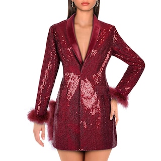 Foto 1 | Foto 1 | Chaqueta De Lentejuelas Higaki Z3519rd Para Mujer De Manga Larga 2xl Roja - Venta Internacional.
