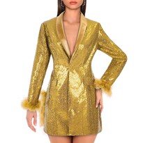 Chaqueta De Lentejuelas Higaki Z3519ye Para Mujer De Manga Larga 3xl - Venta Internacional.