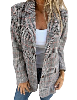Foto 1 | Foto 1 | Blazer Idealsanxun Tweed Para Mujer 2024 Otoño-invierno Marrón Xxl - Venta Internacional.