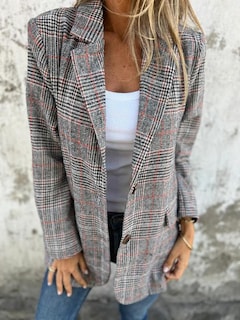 Foto 2 | Foto 2 | Blazer Idealsanxun Tweed Para Mujer 2024 Otoño-invierno Marrón Xxl - Venta Internacional.