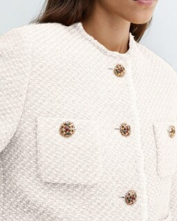Foto 5 | Foto 5 | Chaqueta Tipo Blazer Yexpine Cropped Tweed Para Mujer Color Blanco - Venta Internacional.