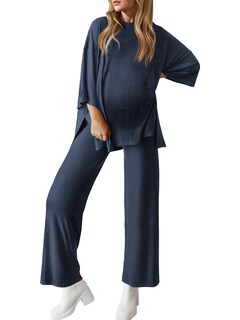 Foto 1 | Foto 1 | Conjunto De Pijama De Maternidad Fmeyoa Pjs De Lactancia Azul Oscuro Para Mujer - Venta Internacional.