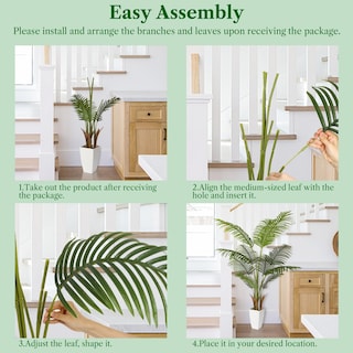 Foto 4 | Foto 4 | Palmera Artificial Alupssuc De 150 Cm Con Maceta Blanca Para El Hogar - Venta Internacional.