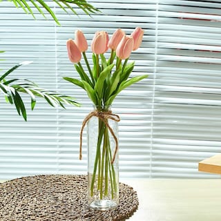 Foto 7 | Foto 7 | Tulipanes Artificiales En Forma De Abanico De Látex Real Touch 20 Unidades Color Rosa - Venta Internacional.