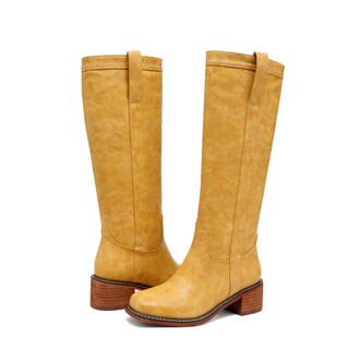 Foto 4 | Foto 4 | Botas Vomiyall Banana Para Mujer Tacón Ancho Hasta La Rodilla - Venta Internacional.