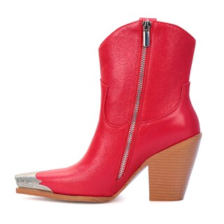 Foto 4 | Foto 4 | Botines Hoantiai Para Mujer Estilo Western Con Punta De Metal Grabada - Venta Internacional.