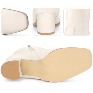 Foto 4 | Foto 4 | Botines Perphy Con Tacón Grueso Y Punta Cuadrada Color Crema Para Mujer - Venta Internacional.