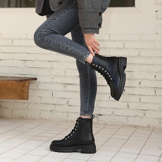 Foto 2 | Foto 2 | Botines Aprcoco Classic De Tacón Bajo Para Moto Color Negro Mujer - Venta Internacional.