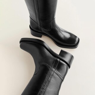 Foto 5 | Foto 5 | Botas Hasta La Rodilla Voleece Con Tacón Grueso Y Punta Cuadrada Para Mujer - Venta Internacional.