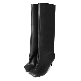 Foto 1 | Foto 1 | Botas Hasta La Rodilla Voztolls Para Mujer Con Punta Cuadrada Y Tacón Alto - Venta Internacional.