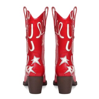 Foto 7 | Foto 7 | Botas Vaqueras Hochfart Metallic Para Mujer A Media Pantorrilla Con Tacón Bajo - Venta Internacional.