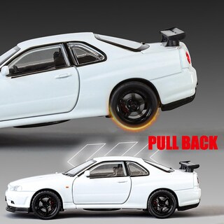 Foto 4 | Foto 4 | Coche De Juguete Erbadihago Nissan Skyline Gtr R34 1/32 Fundido A Presión Con Luz - Venta Internacional.