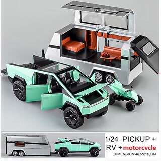 Foto 3 | Foto 3 | Remolque Tipo Camión De Juguete Fundido A Presión 1:24 Erock Rv Green - Venta Internacional.