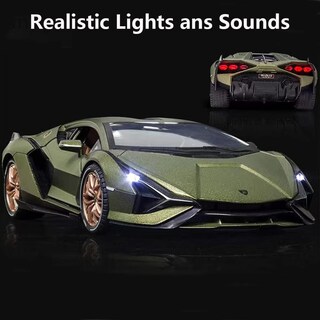 Foto 5 | Foto 5 | Coche De Juguete Sasbsc Lambo Sian Metal Fkp3 Con Luz Y Sonido 1/24 - Venta Internacional.