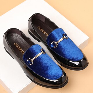 Foto 5 | Foto 5 | Zapatos Cosidram Mocasines Casuales Modernos De Terciopelo Y Piel Para Hombre Azul - Venta Internacional.