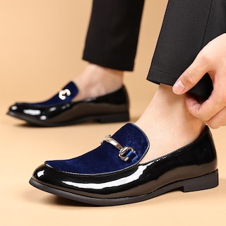 Foto 6 | Foto 6 | Zapatos Cosidram Mocasines Casuales Modernos De Terciopelo Y Piel Para Hombre Azul - Venta Internacional.