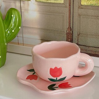 Foto 4 | Foto 4 | Juego De Tazas De Café Disoza Cute Pink Tulip Con Platillo 250 Ml Cerámica - Venta Internacional.