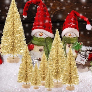 Foto 2 | Foto 2 | Árbol De Navidad Heallily Árbol De Pino En Miniatura 48 Unidades Dorado - Venta Internacional.