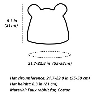 Foto 6 | Foto 6 | Gorro Vptmrp Con Orejas De Oso Peludo Para Mujer Al Aire Libre (rojo) - Venta Internacional.