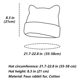 Foto 6 | Foto 6 | Gorro Vptmrp De Piel Peluda Y Peluda Para Mujer  Gato  Cálido  Felpa (caqui) - Venta Internacional.