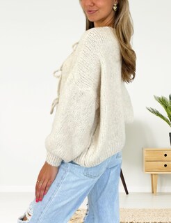 Foto 6 | Foto 6 | Jersey Tipo Cárdigan Interno Con Pajarita En La Parte Delantera Gruesa Y2k Para Mujer - Venta Internacional.
