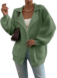 Foto 1 | Foto 1 | Jersey Tipo Cárdigan Shewin Chunky Soft Con Bolsillos Verde Para Mujer - Venta Internacional.