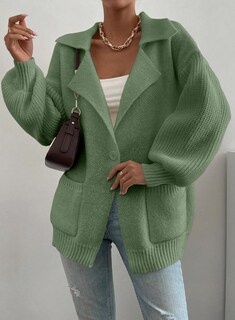 Foto 2 | Foto 2 | Jersey Tipo Cárdigan Shewin Chunky Soft Con Bolsillos Verde Para Mujer - Venta Internacional.