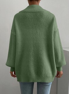 Foto 3 | Foto 3 | Jersey Tipo Cárdigan Shewin Chunky Soft Con Bolsillos Verde Para Mujer - Venta Internacional.