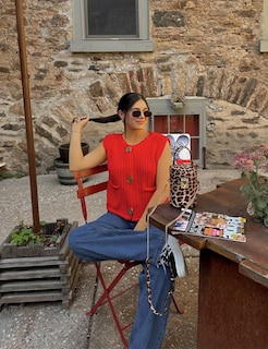 Foto 4 | Foto 4 | Chaleco Tipo Suéter Bgylu Para Mujer De Punto Grueso Rojo Con Bolsillos - Venta Internacional.