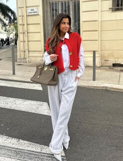 Foto 5 | Foto 5 | Chaleco Tipo Suéter Bgylu Para Mujer De Punto Grueso Rojo Con Bolsillos - Venta Internacional.