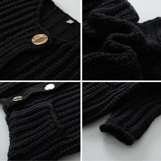 Foto 3 | Foto 3 | Cárdigan Findthy De Punto Corto Para Mujer Manga Larga Color Negro - Venta Internacional.